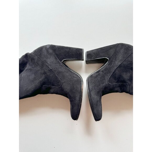 ULLA JOHNSON Sloane Black Suede Leather Tall Slouchy High Heel Boots, Size 35 - Picture 9 of 14